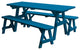 Pine Traditional Table With 2 Benches, Carribean Blue, 5 Foot, 2 Benches