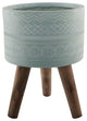 10" Tribal Fiberglass Planter, Sage