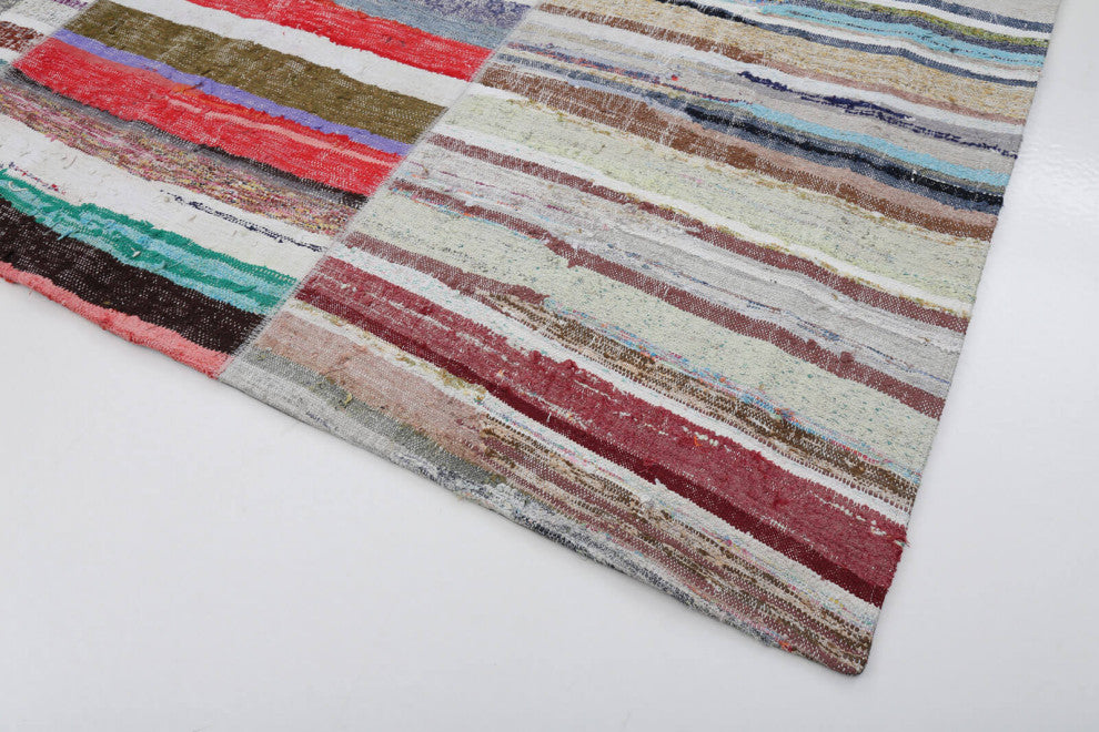 Rug N Carpet - Handmade Turkish 8' 0'' x 9' 11'' Rustic Patchwork Kilim Rug
