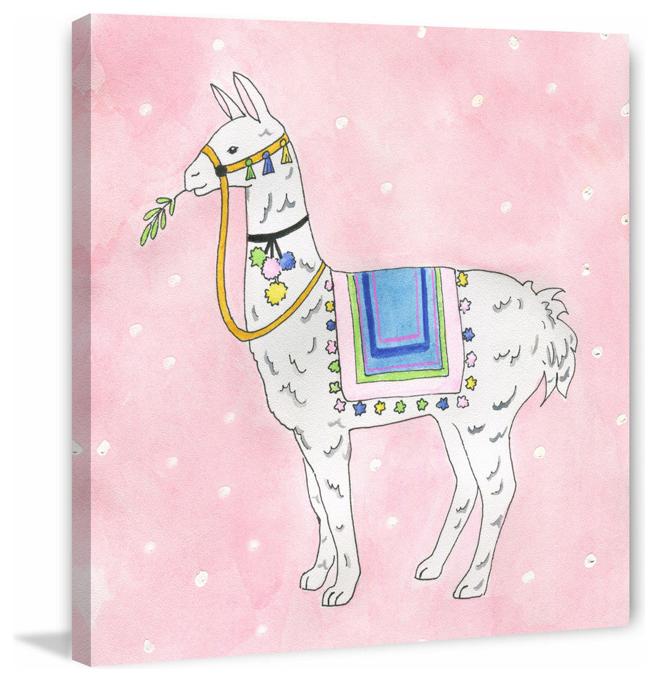 "Alpaca Rides" Painting Print on Wrapped Canvas, 48"x48"