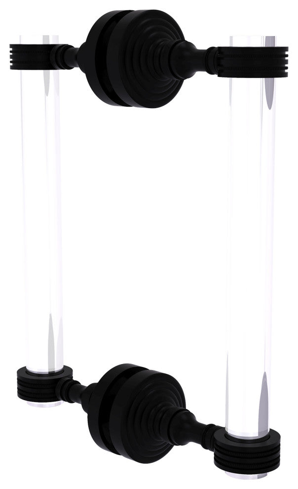Pacific Grove 8" Dotted Accent Back to Back Shower Door Pull, Matte Black