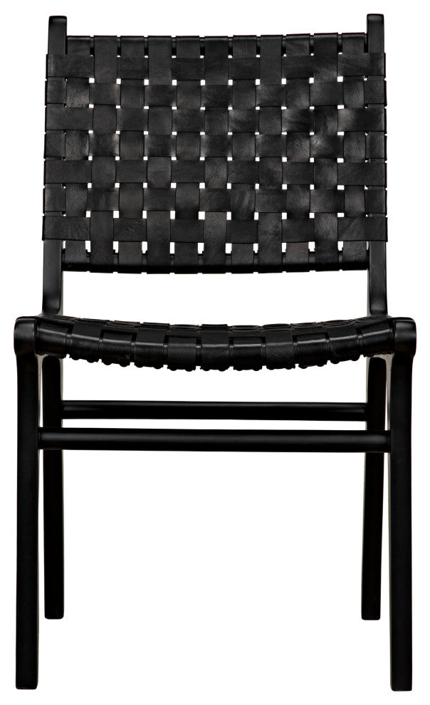 Dede Dining Chair, Leather, Black