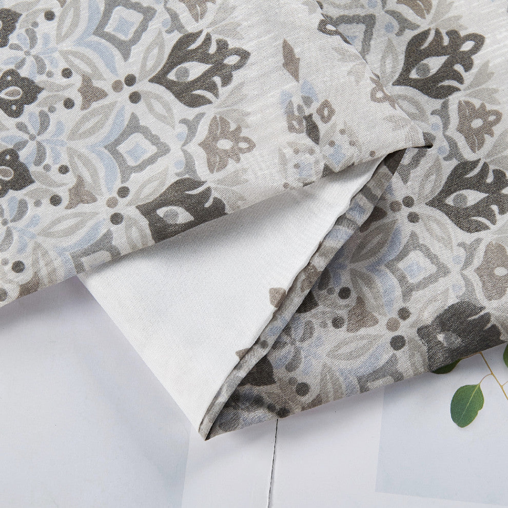 Serenta Tribal Medallion Printed 2 Piece Valance Set, Gray, 2 Panels, 60"x18"