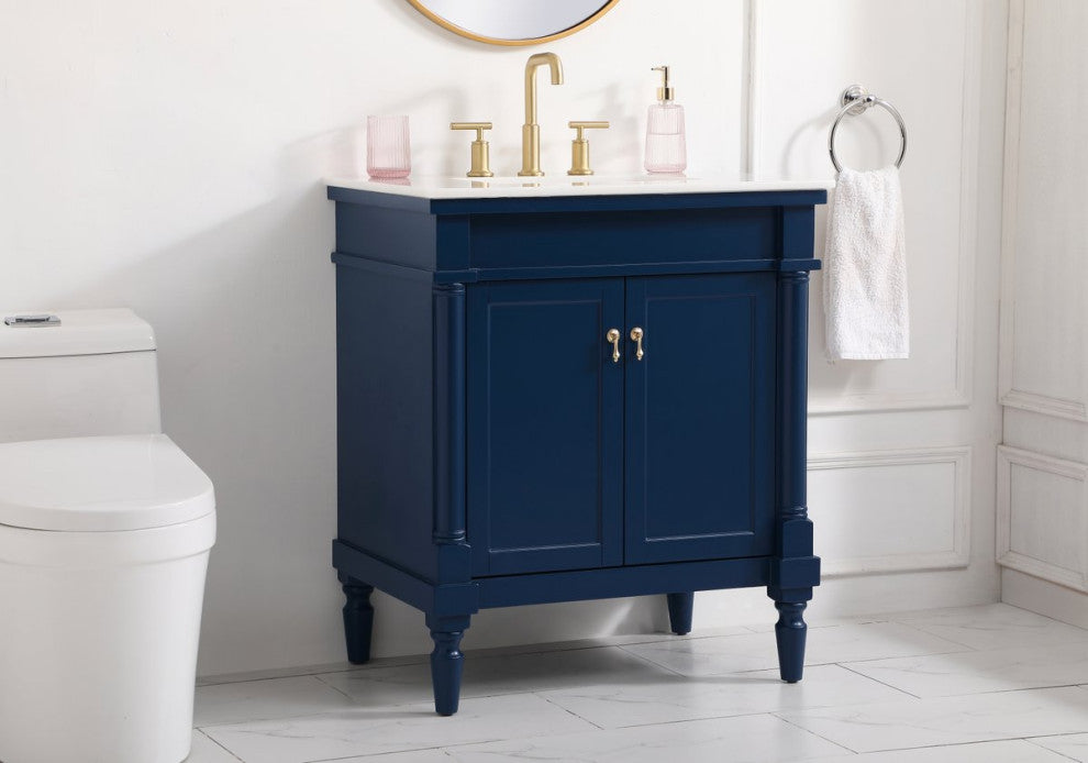 Lewis 30" Single Bathroom Vanity, Blue