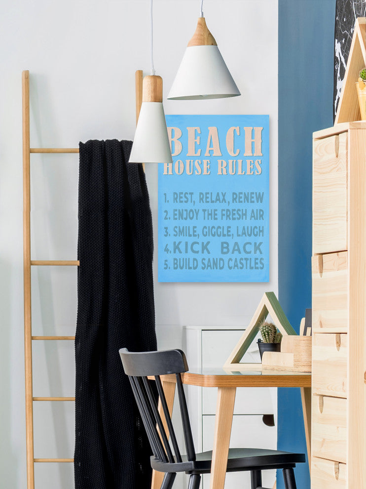 "Beach Rules" Painting Print on Wrapped Canvas, 8x12