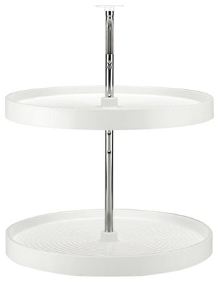Polymer Full Circle 2-Shelf Lazy Susan for Corner Base Cabinets, White, 24"W