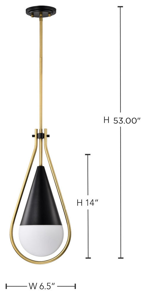 Admiral 1 Light Pendant, 6"