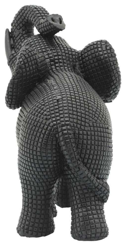 Resin 7" Elephant Table Accent, Black