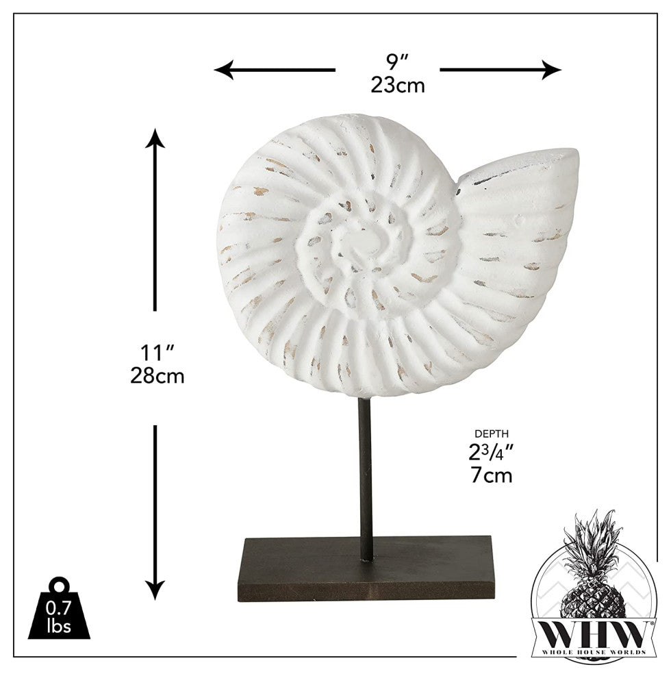 Abstract Nautilus Table Sculpture, 11 Inches