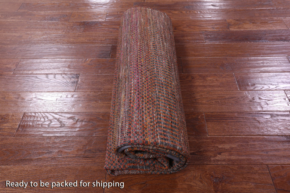 6' Square Super Savannah Gabbeh Hand Knotted Wool and Silk Rug Q11914