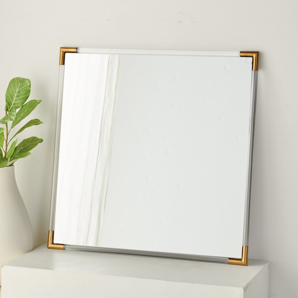 Safavieh Amina Square Acrylic Mirror Gold/Clear