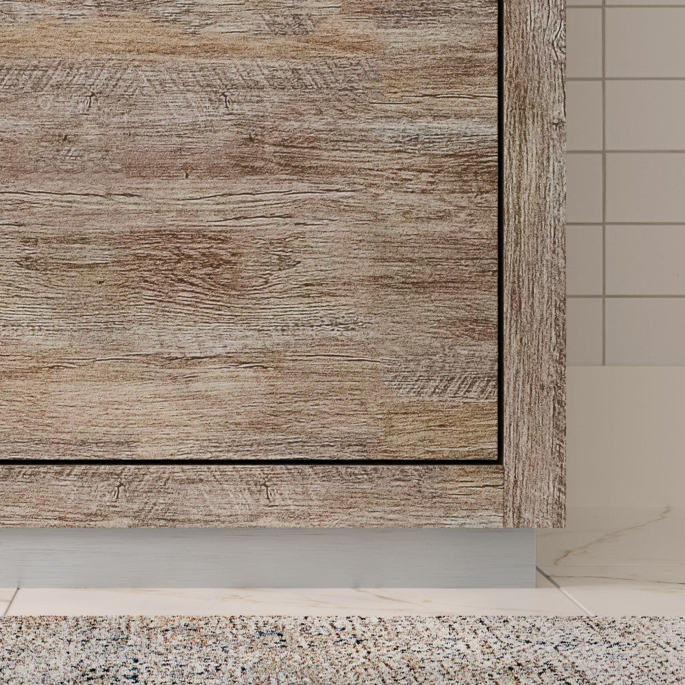 Boutique Bath Vanity, Natural Wood, 40", Single Sink, Freestanding