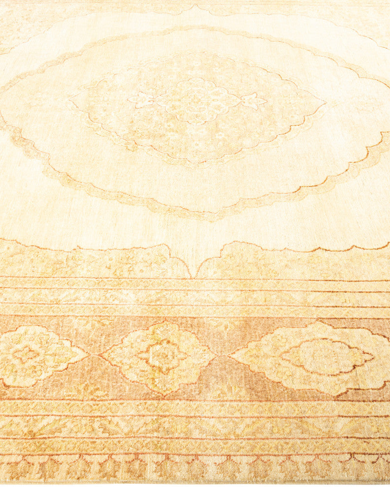 Eclectic, One-of-a-Kind Hand-Knotted Area Rug Ivory, 8'1"x10'4"