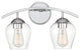 2-Light Bathroom Vanity Light, Matte Black, Chrome
