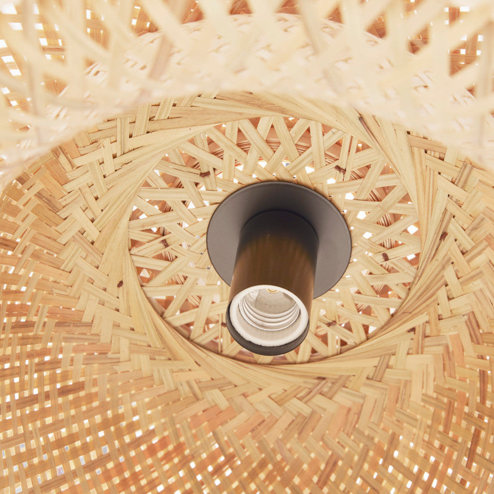 INK+IVY Astrid Natural Bamboo Rattan Bowl Pendant