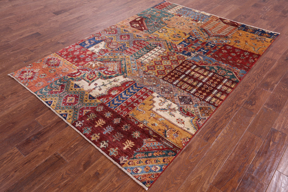 5' 7" X 8' 1" Hand Knotted Super Kazak Wool Rug Q11094