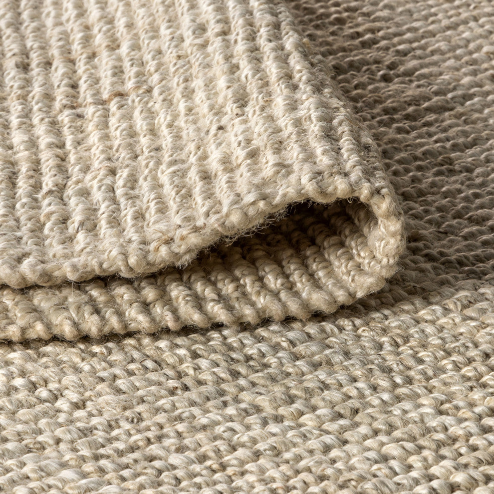 Pata Hand Woven Area Rug, Light Ivory, 5 X 8