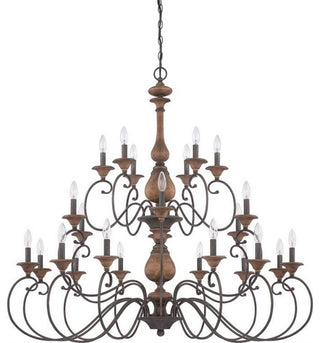 Quoizel ABN5024RK 24 Light Chandelier Auburn Rustic Black