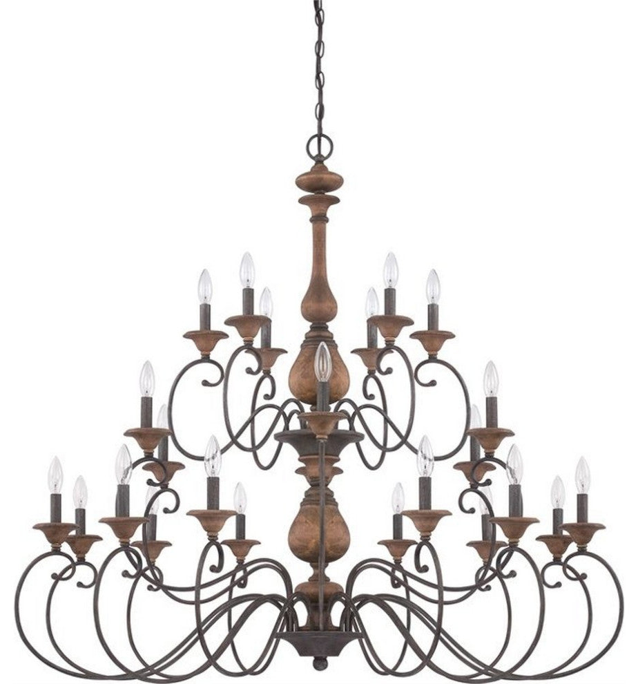 Quoizel ABN5024RK 24 Light Chandelier Auburn Rustic Black