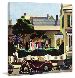 "Backyard Wedding" Painting Print on Canvas by John Falter