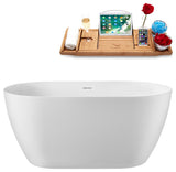 51" Streamline G-38-187-BNK Freestanding Bathtub, Tray, Drain, Brushed Nickel