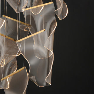 ET2 E24880-133 Rinkle 36"W LED Multi Light Abstract Pendant - French Gold