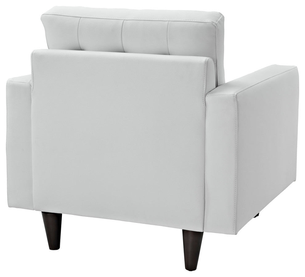 Modern Contemporary Living Room Leather Armchair White