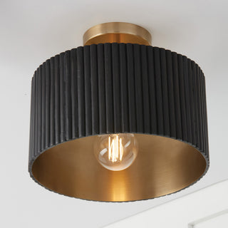 Capital Lighting 250711 Donovan 13"W Semi-Flush Drum Ceiling - Black Stain /