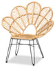 Alea Natural Rattan and Black Metal Accent Chair