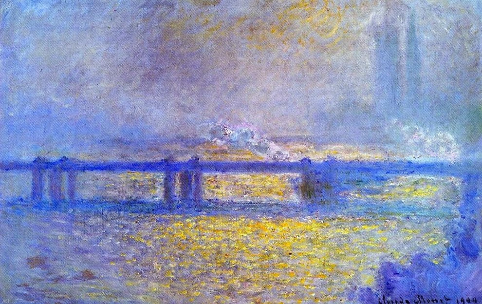 Claude Oscar Monet Charing Cross Bridge  Overcast Weather Gallery Wrapped Canvas