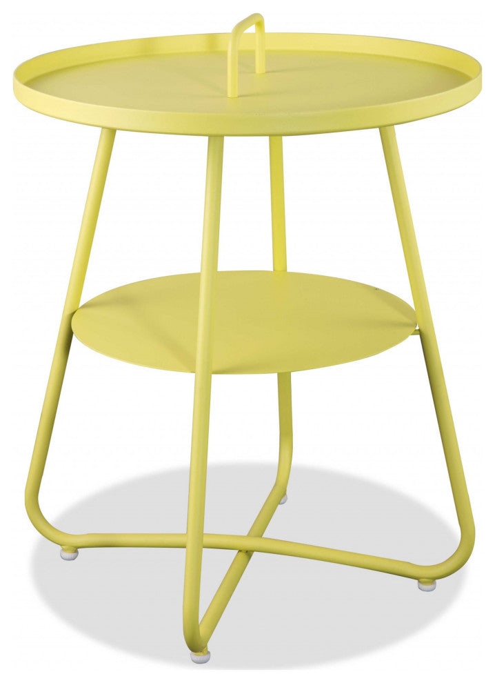 19" X 19" X 23" Yellow Aluminum Side Table