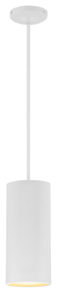 Pilson XL Tall Pendant, Matte Black Finish, Matte White, Rigid Stem