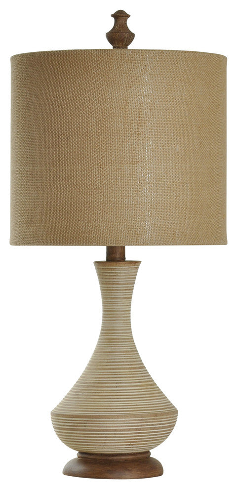 Pamela Table Lamp, Natural Gray, Burlap