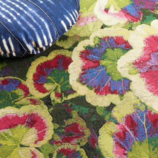 Safavieh Barbados Collection Indoor-Outdoor BAR556 Rug, Black/Green/Purple, 6'6" Square