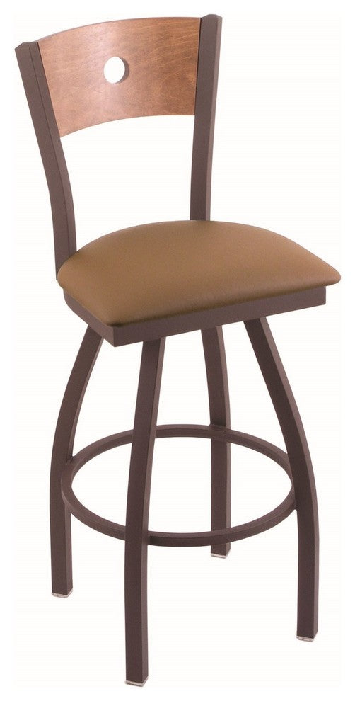 830 Voltaire 30" Swivel Counter Stool with Bronze Finish, Medium Back, and Graph