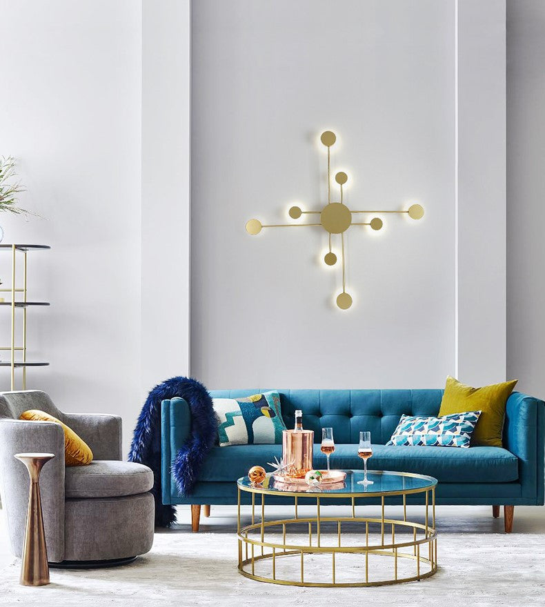 Carouge | Cruciform LED Ceiling Chandelier, Gold, 8 Heads