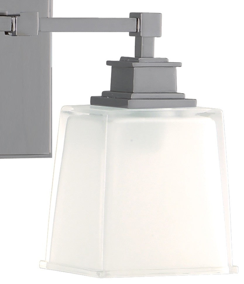 Berwick 2-Light Bath and Vanity With Glass Shade, Satin Nickel