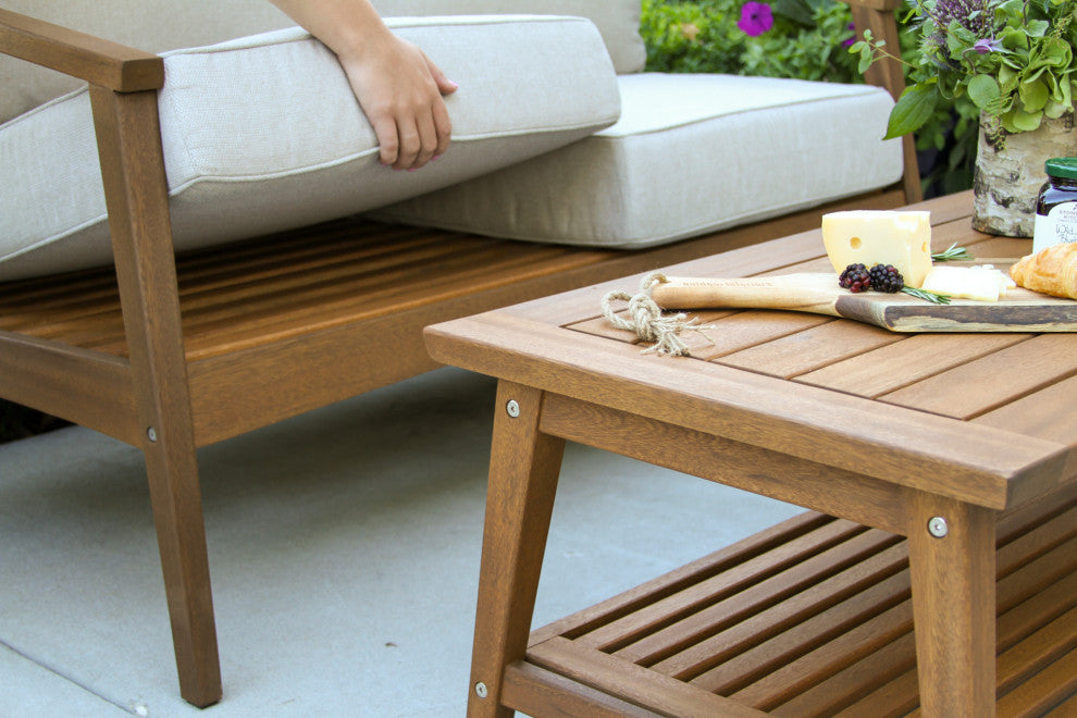 Eucalyptus 6-Piece Modern Seating Group With Coffee Table