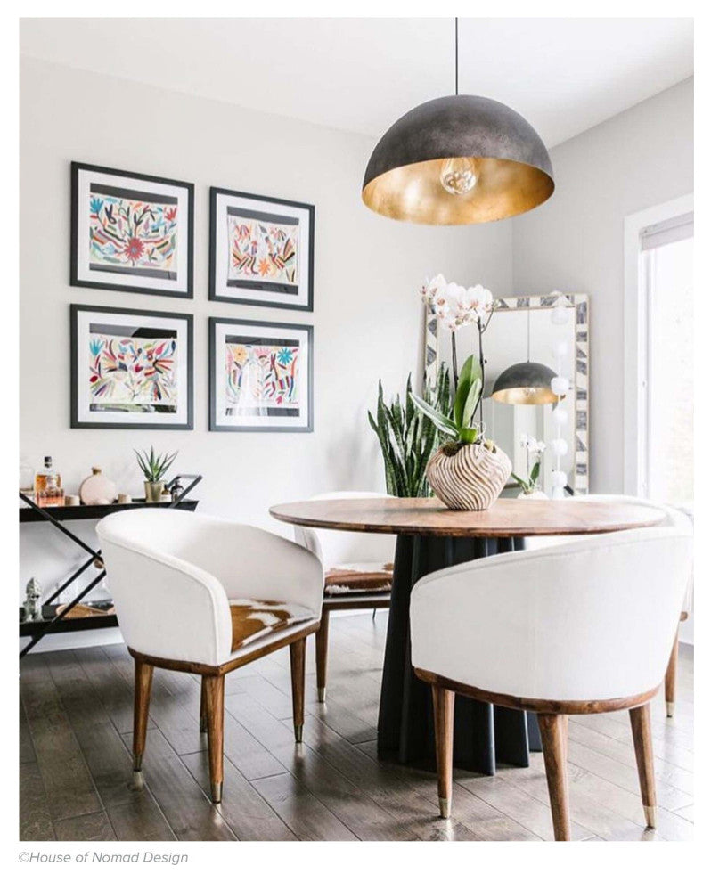 Sigmund Pendant Small, Black and Gold