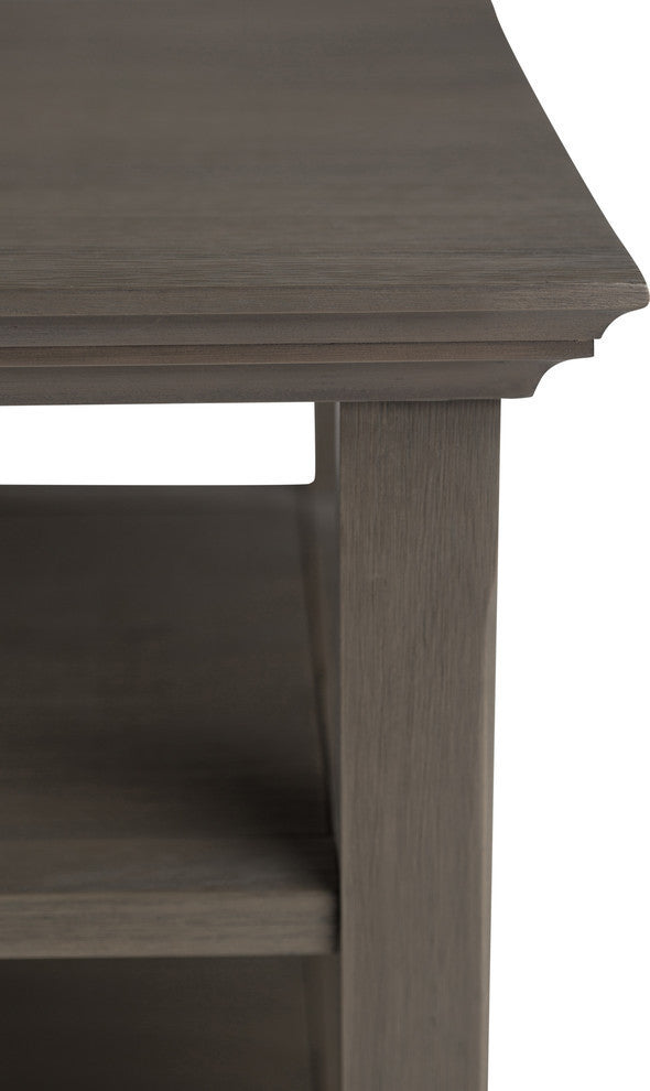 Acadian Solid Wood 19" Square Rustic End Table, Farmhouse Gray