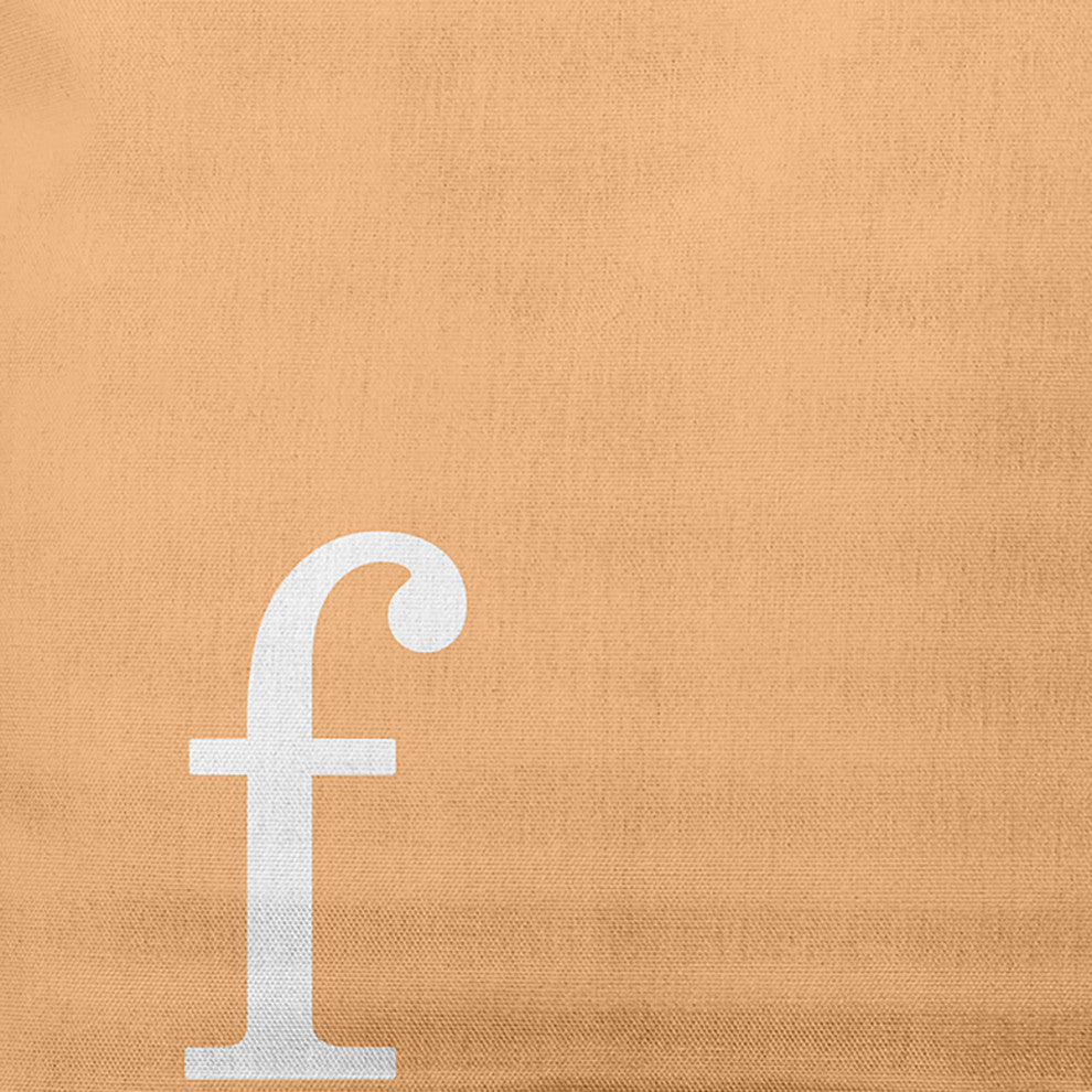 20"x20" Modern Monogram Decorative Throw Pillow, Pale Gold