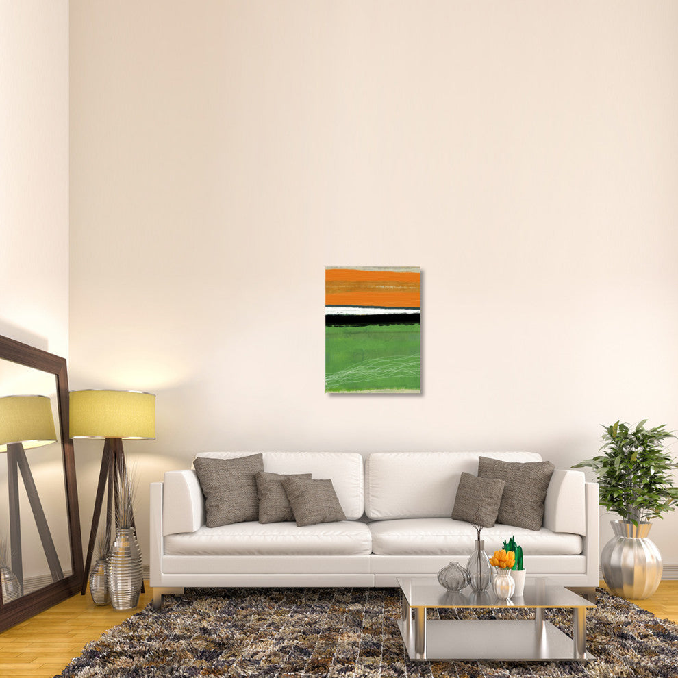 "Orange And Green Abstract 1" Fine Art Print