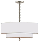 Crystorama Luxo Satin Nickel Chandelier, Silver Silk Shimmer Shade