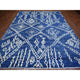 Blue, Hand Knotted, Soft and Shiny Wool, Moroccan Berber Rug, 8'10"x11'5"