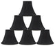 Silk Bell Chandelier Lamp Shade, 3x6x5", Black, Set of 6