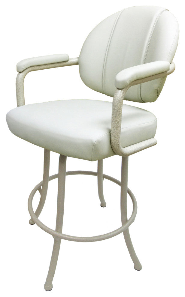 Swivel Counter Metal Pub Set - M-70 Stools 26" or 30", Ocean Beige - Beige, 26", Crackle Glass