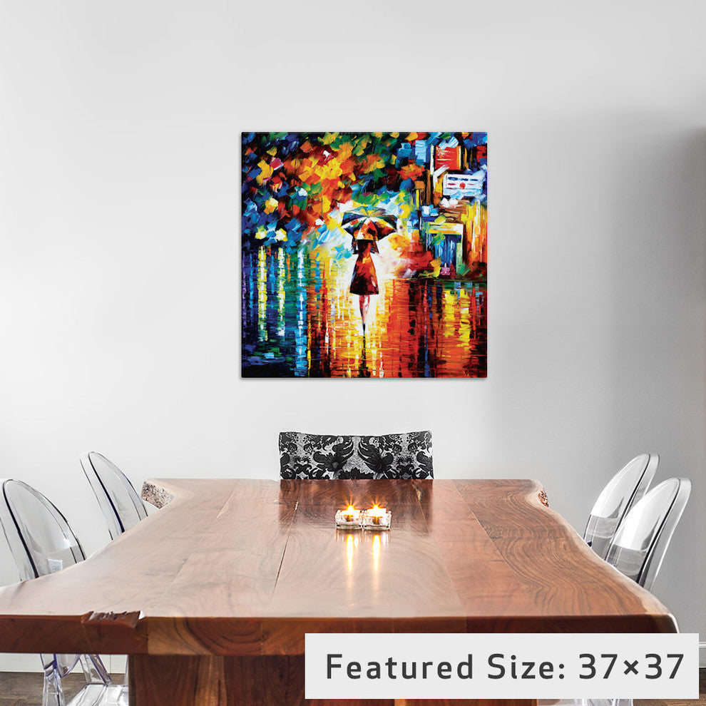 "Rain Princess Gallery" by Leonid Afremov, 26x26x1.5"