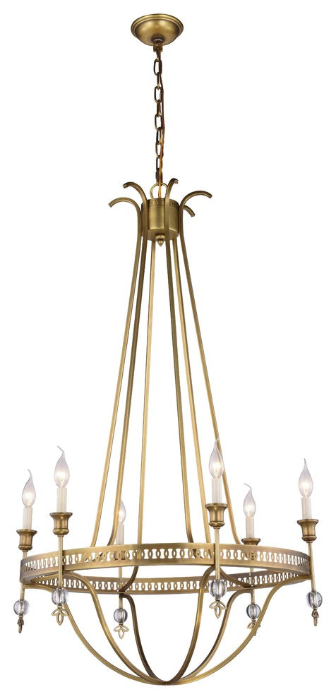Elegant Lighting Phoebe Collection Pendant, Burnished Brass