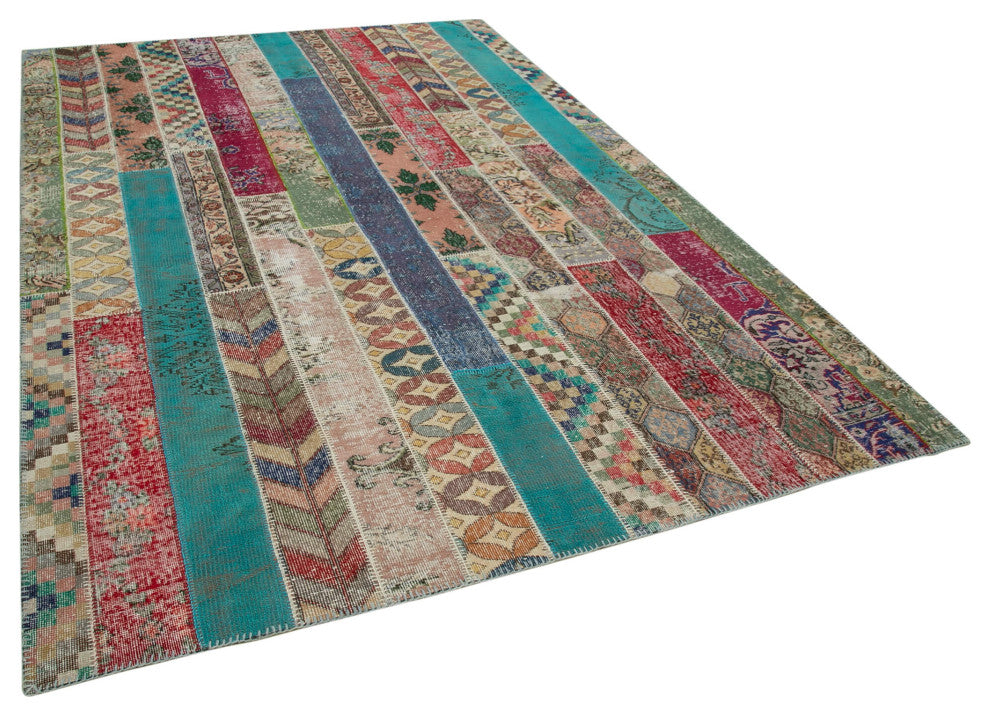 Rug N Carpet - Handmade Anatolian 6' 8" x 10' 0" Rustic Patchwork Area Rug