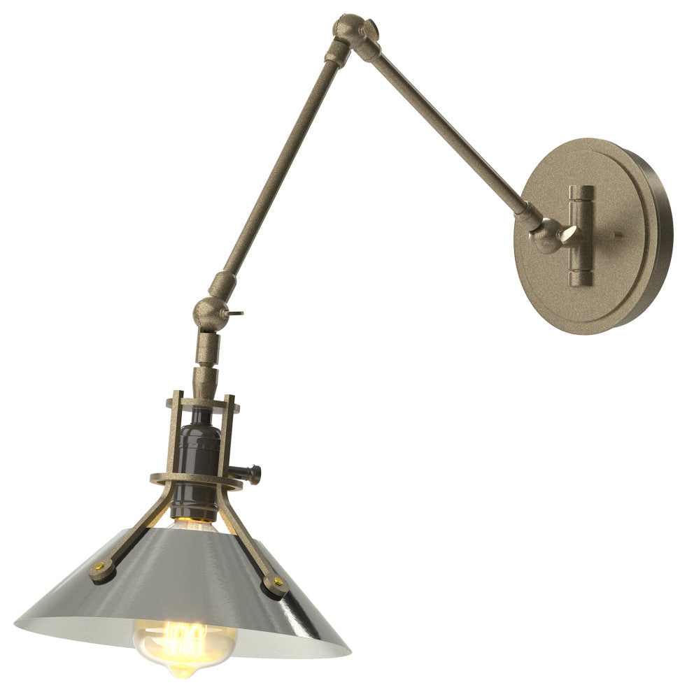 Henry Sconce, Soft Gold Finish, Sterling Accents